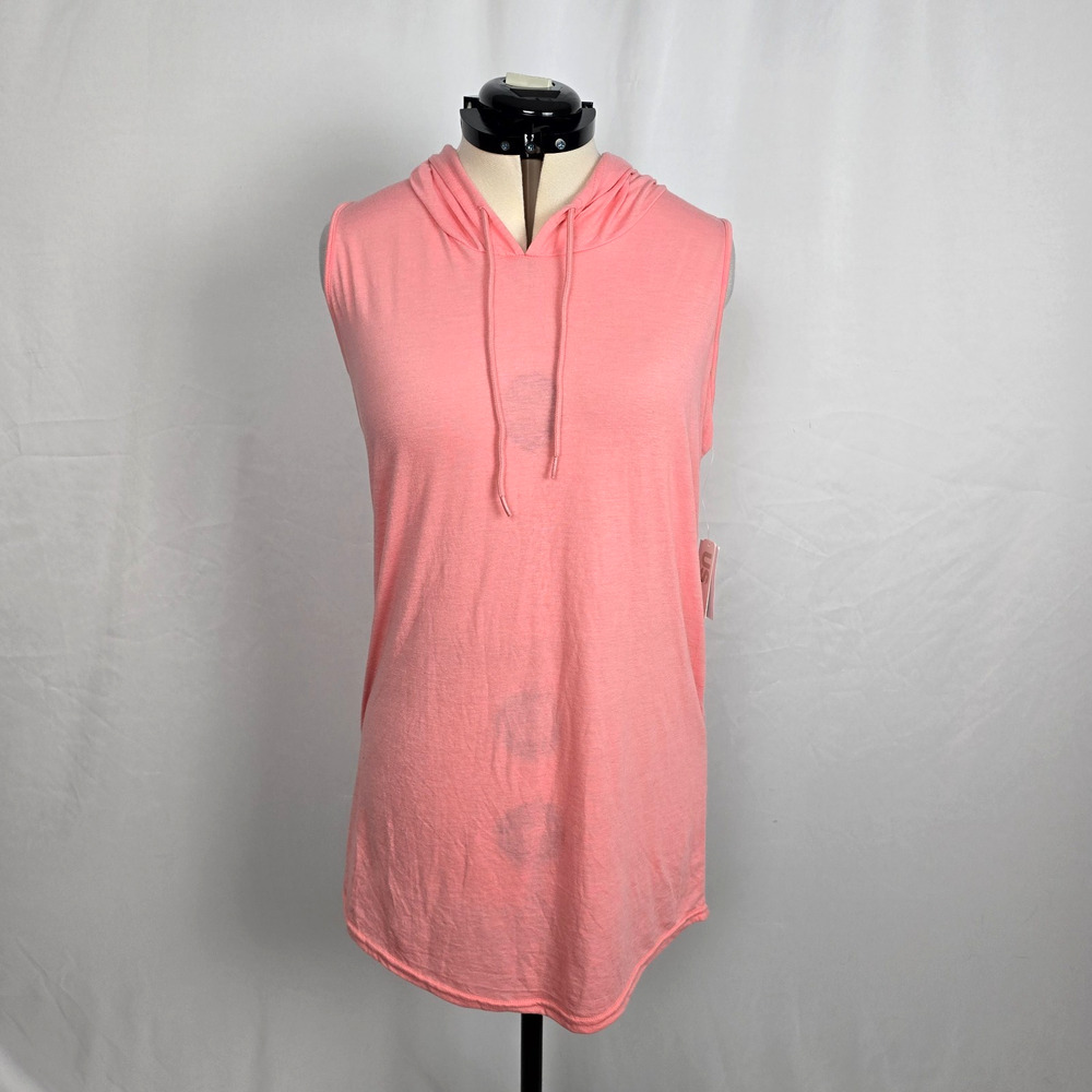U.S. Apparel Swimsuit Coverup Women's L Grapefruit Sleeveless Hooded NWT